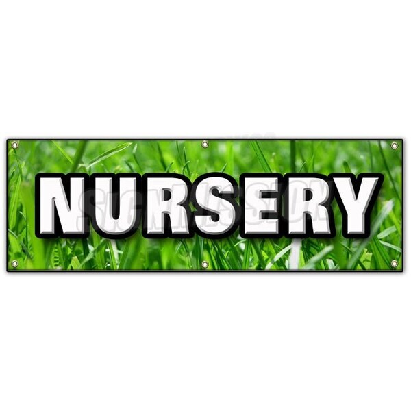 NURSERY BANNER SIGN trees plants flowers landscaping landscaper grass